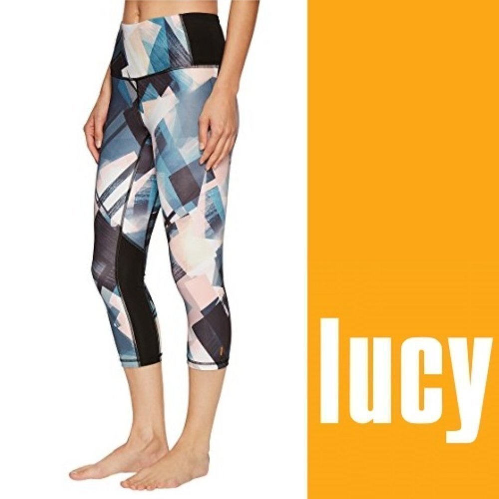 LUCY Leggings OM Capri Multi Faded Geo Print XS